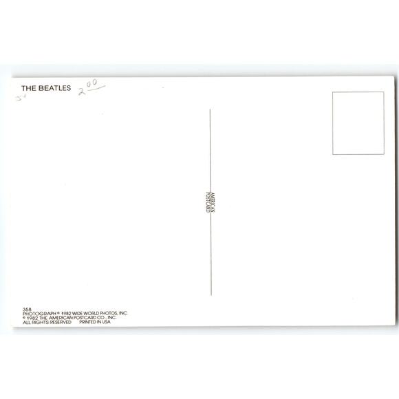 The Beatles Vintage 1982 Black & White Photo Postcard Continental Size - Picture 2 of 2